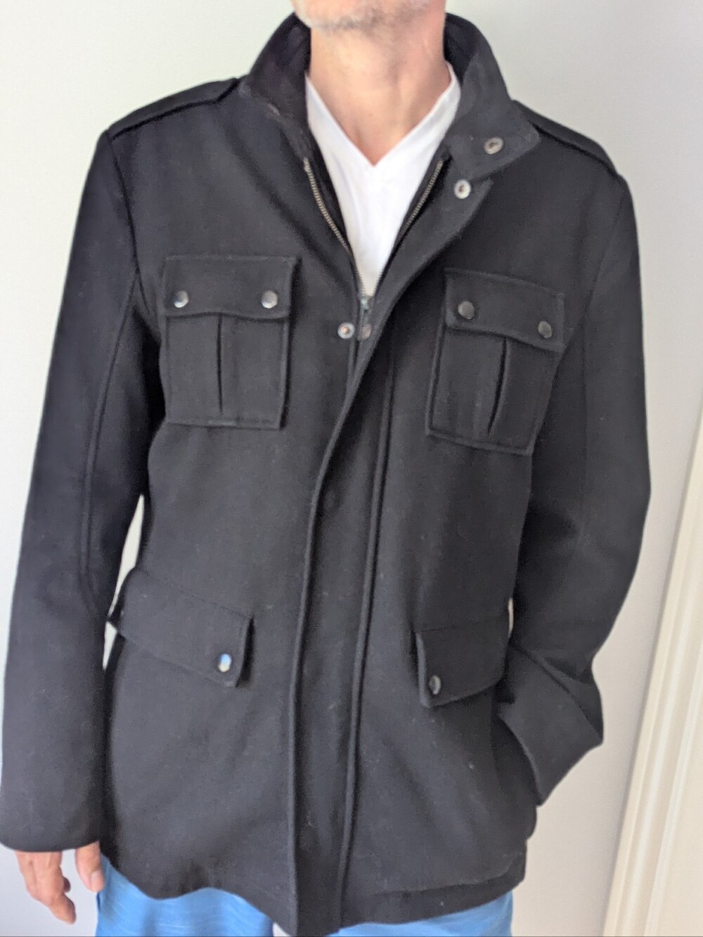 Calvin Klein Black Military Field Jacket
